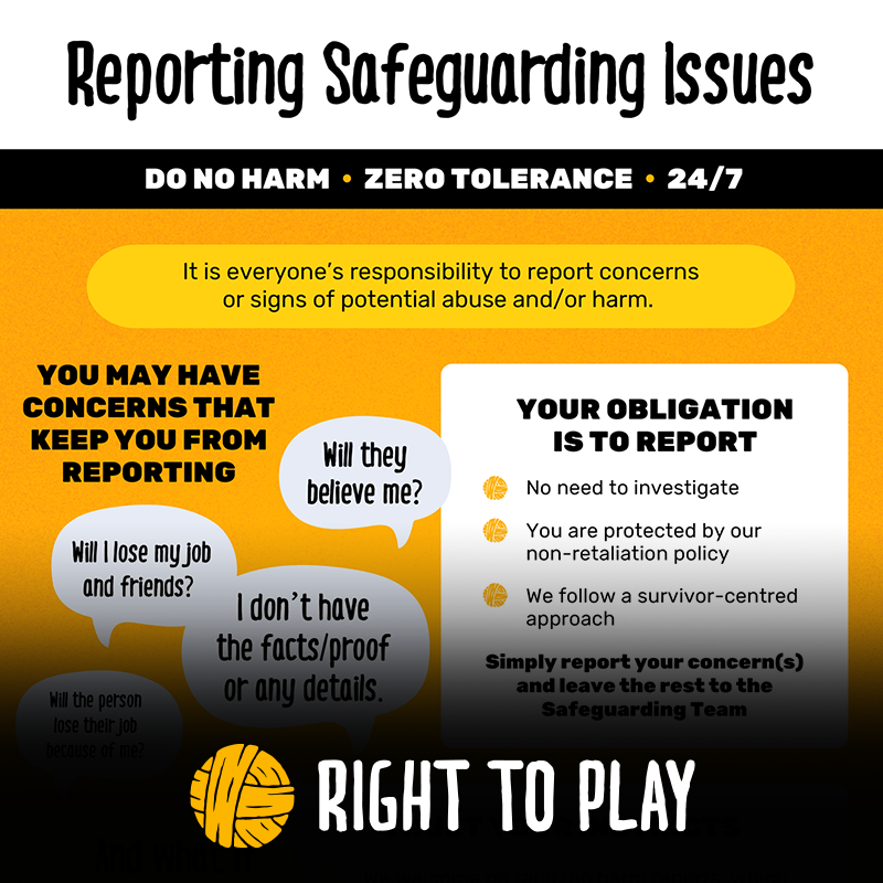 Right To Play Safeguarding Reporting portfolio piece image